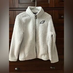 Philadelphia  Eagle NFLJuniors women’s size Large  Collection Gray Sherpa Jacket